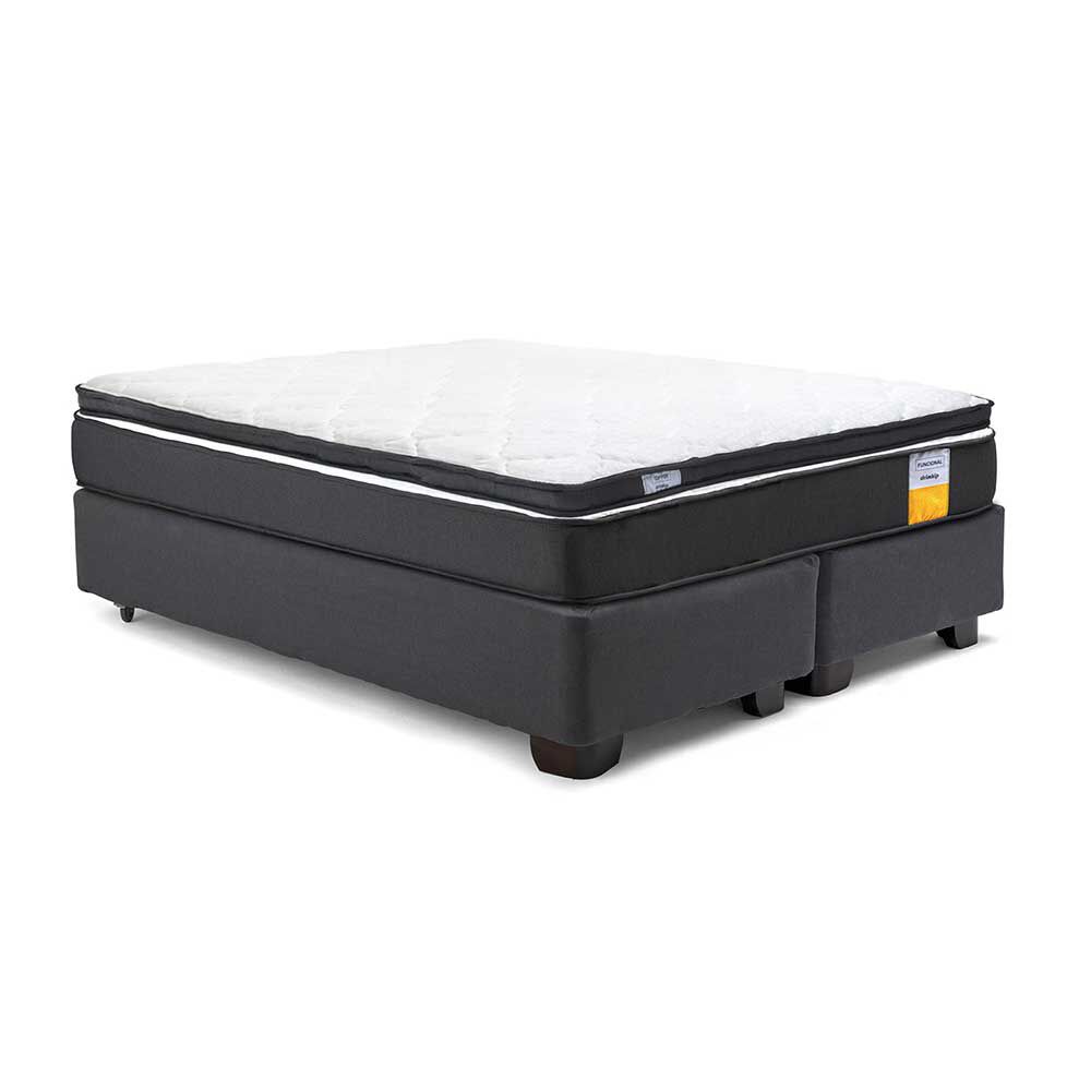 Cama Americana Drimkip Base Dividida 2 Plazas Plus Funcional + Topper