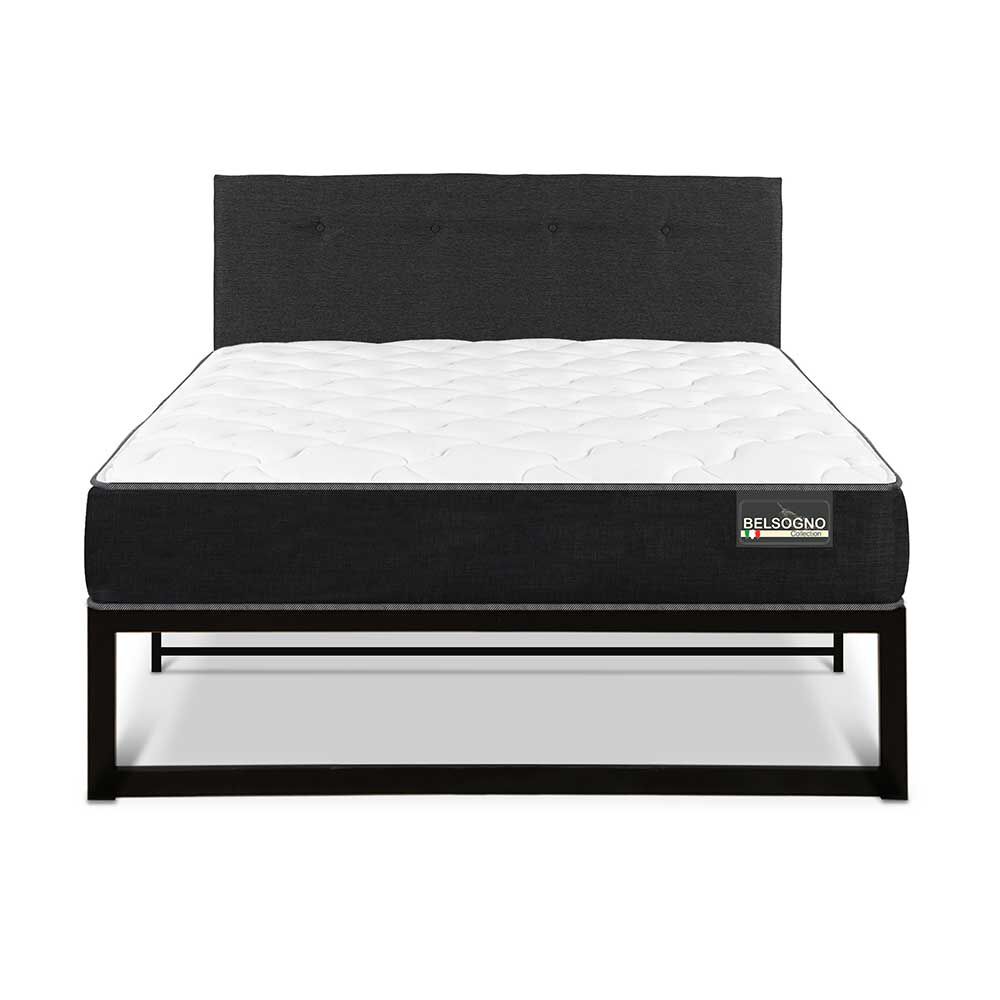 Cama Europea Belsogno 1,5 Plazas Plus + Respaldo Black