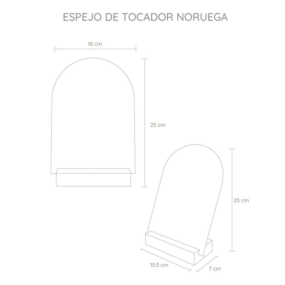 Espejo Redondo TuHome Noruega 25 x 18 cm