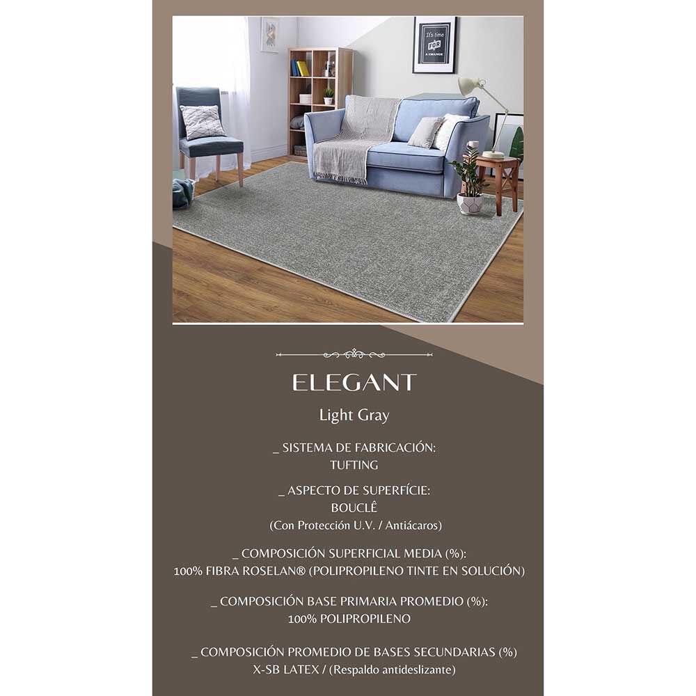 Alfombra Decocasa Elegant Lg Gray 150 x 200 cm Gris