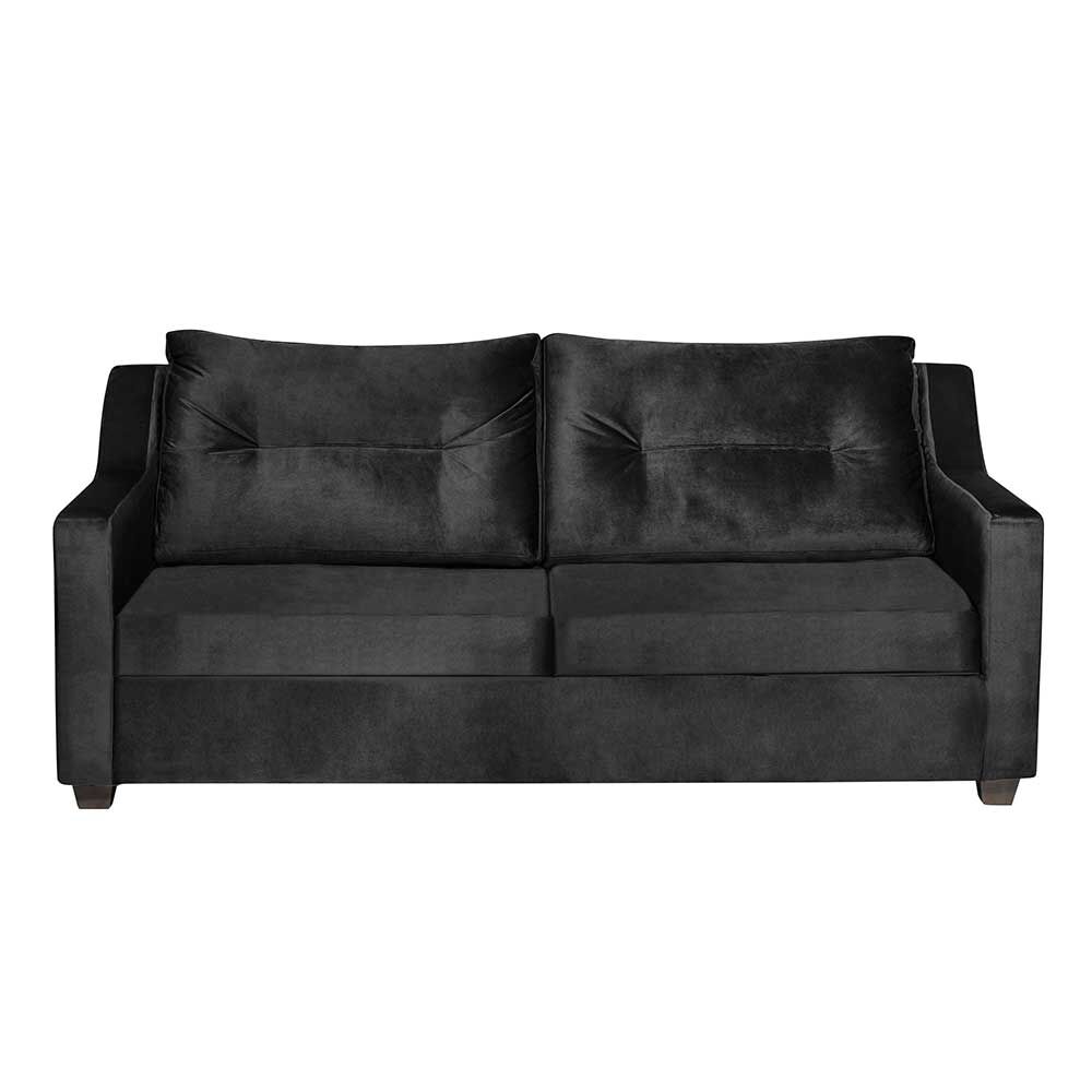 Juego de Living Diseño A&M Home Aries Sofá 3 Cuerpos + 2 Pouf 1 Cuerpo Negro