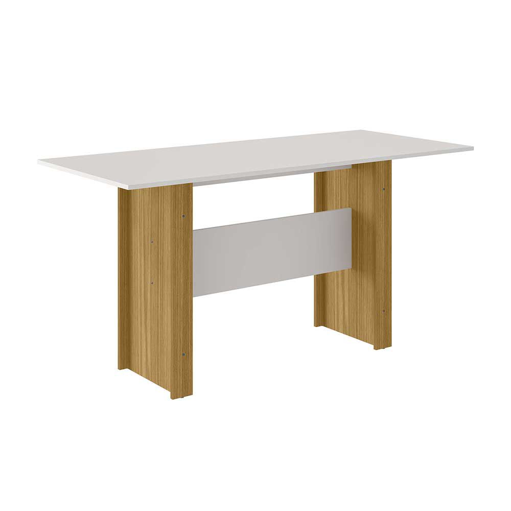 Juego de Comedor Home Mobili Milano 6 Sillas Café Blanco Off