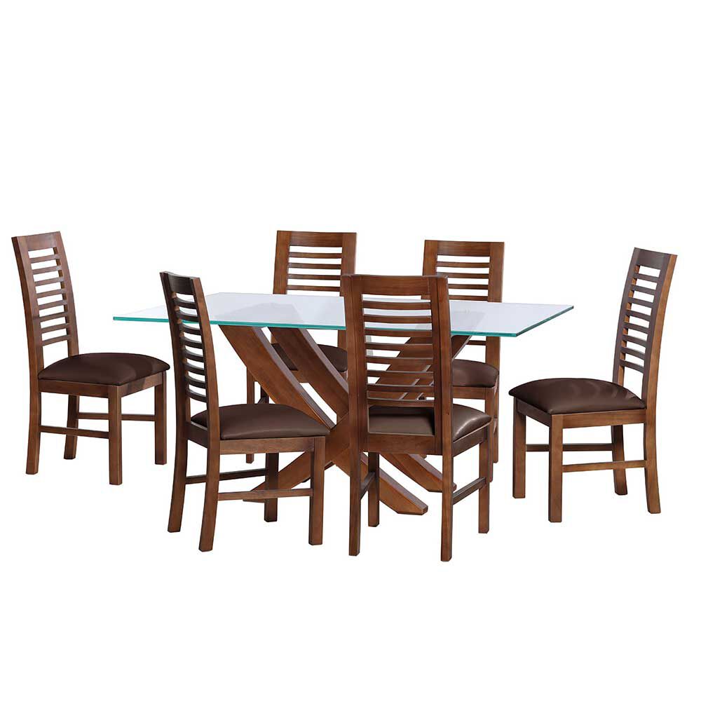 Juego de Comedor Latam Home Alicante 6 Sillas Chocolate