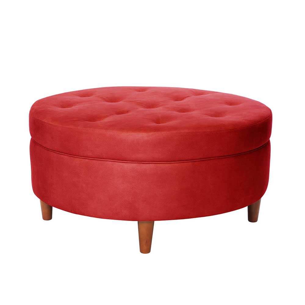 Pouf Latam Home Paris Cuero Kentucky Rojo