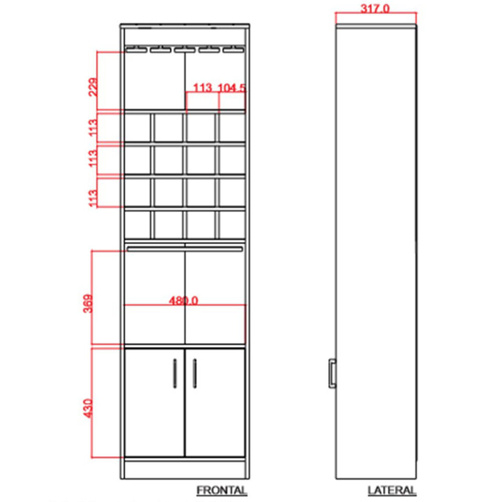 Mueble Bar + Biblioteca Cubo TuHome Beijing