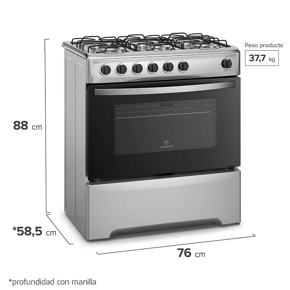 Cocina a Gas Mademsa M 810 T 6 Quemadores