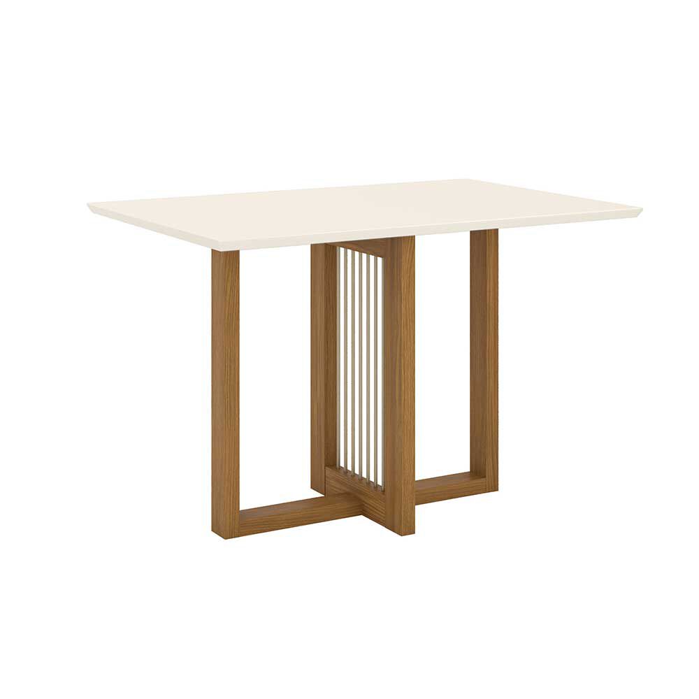 Juego de Comedor Home Mobili Dicion 4 Sillas Blanco Off Café