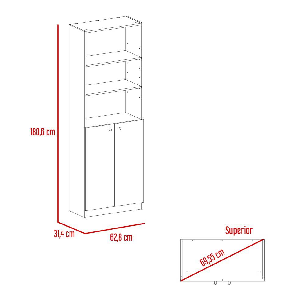 Estante 2 Puertas + Estante 4 Repisas + 2 Complementos TuHome Home Macadamia