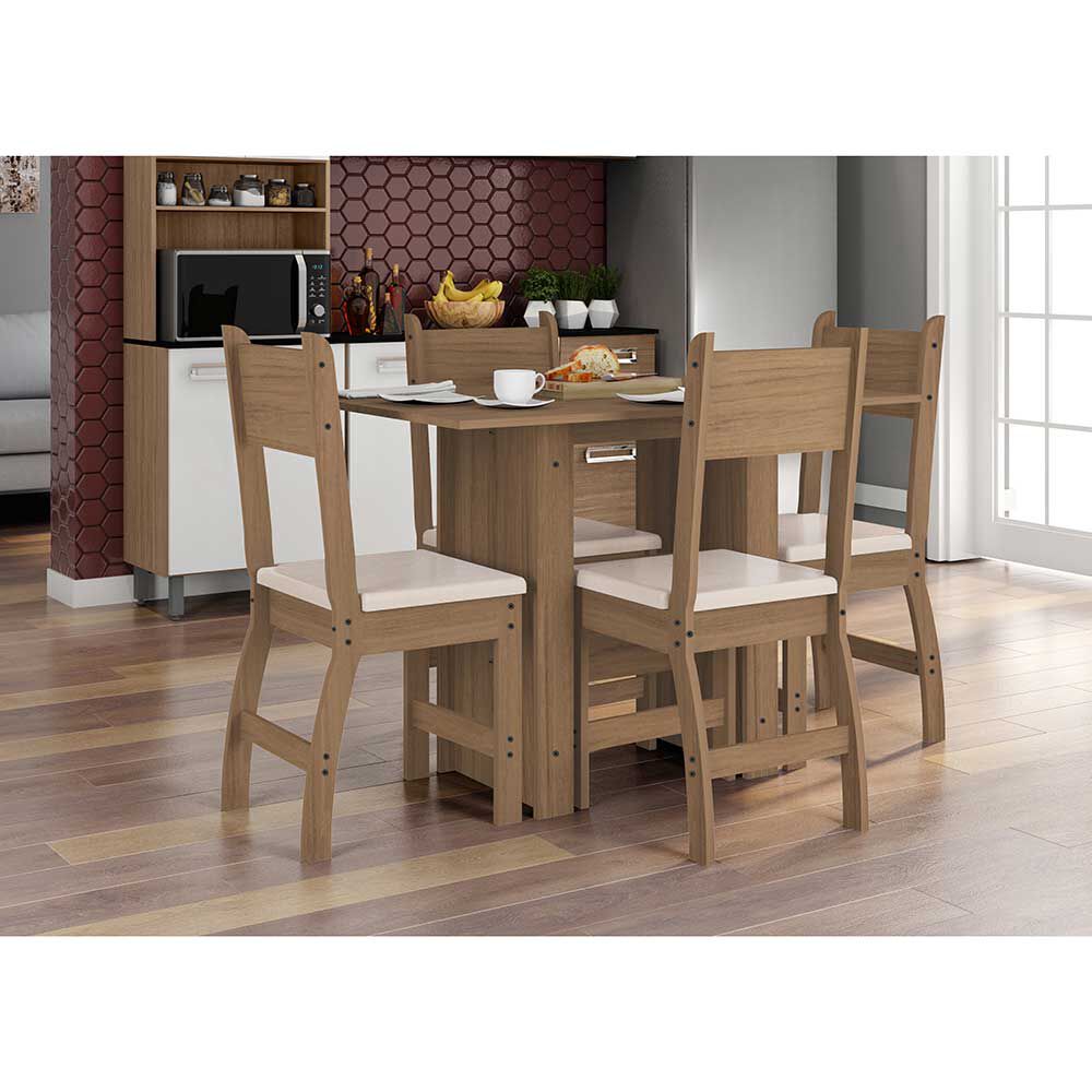 Juego de Comedor Home Mobili Cambry 4 Sillas Café