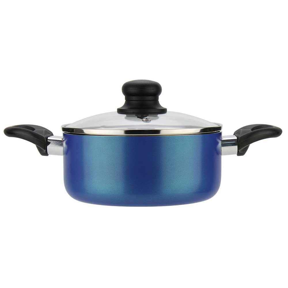 Batería de Cocina Aluminio Fantuzzi Gourmet 6 Piezas Azul + Juego de Cubiertos Fantuzzi Parma 24 Piezas