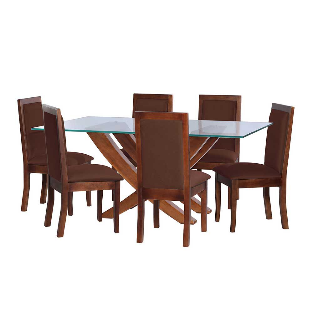 Juego de Comedor Latam Home Alicante 6 Sillas Chocolate