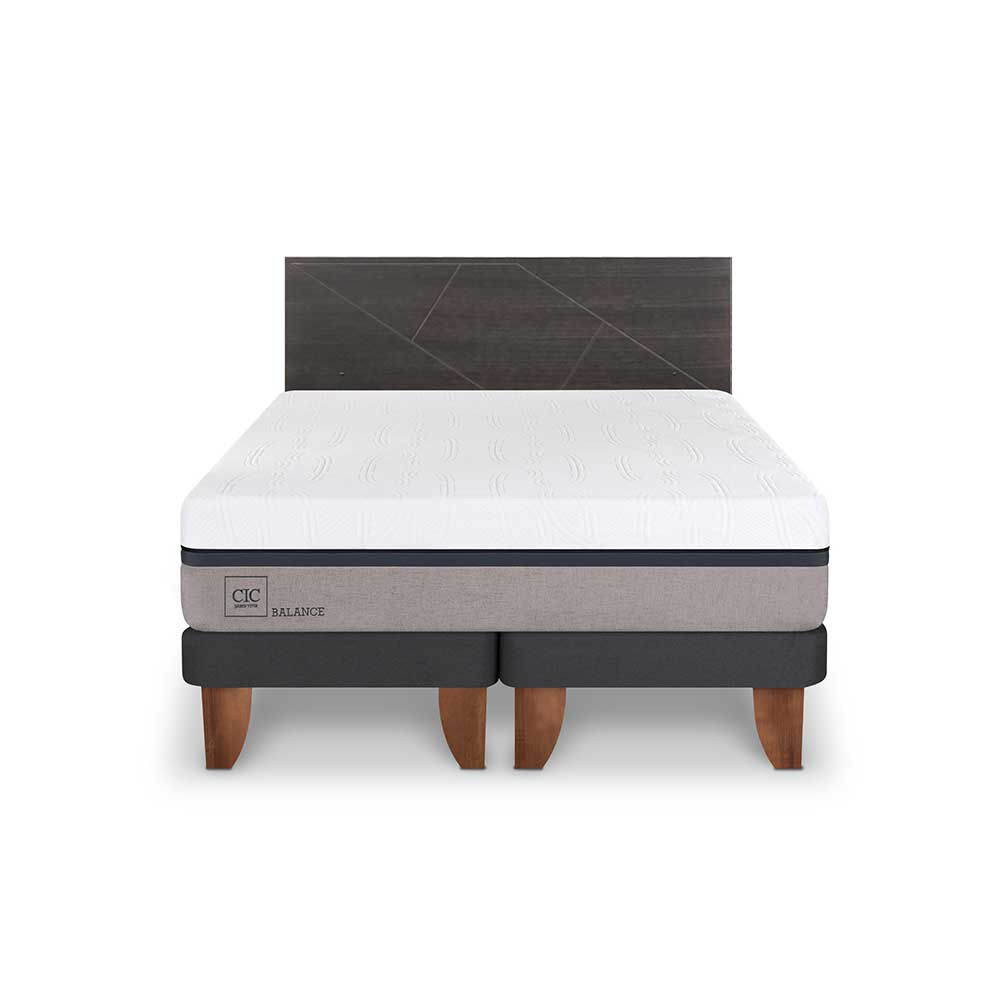 Cama Europea CIC Base Normal King Balance + Respaldo Villarrica