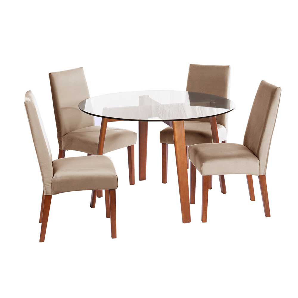 Juego de Comedor Latam Home Valencia 4 Sillas Beige