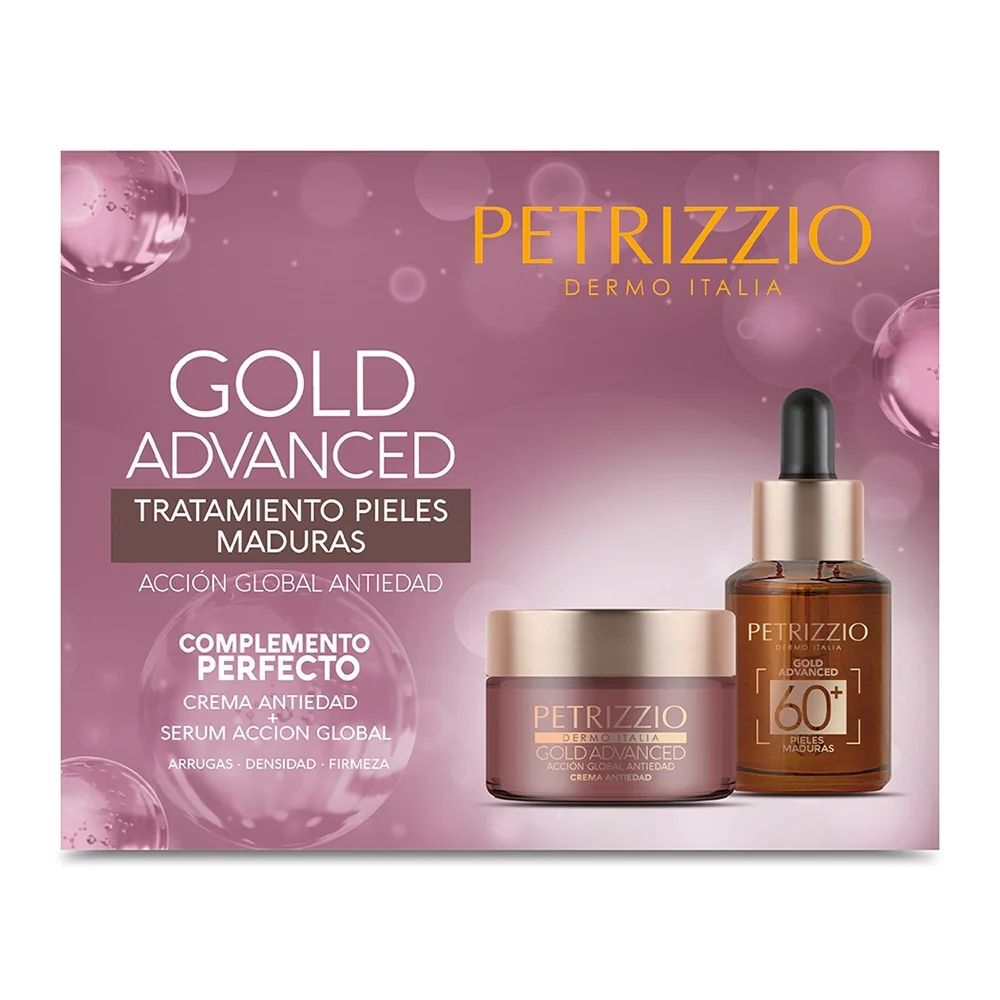 Set de Crema + Sérum Antiendad Gold Advanced Petrizzio