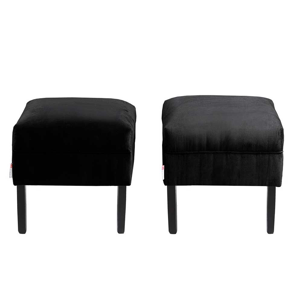 Set Pouf 2 Bodevir Sky Felpa 00 Negro 