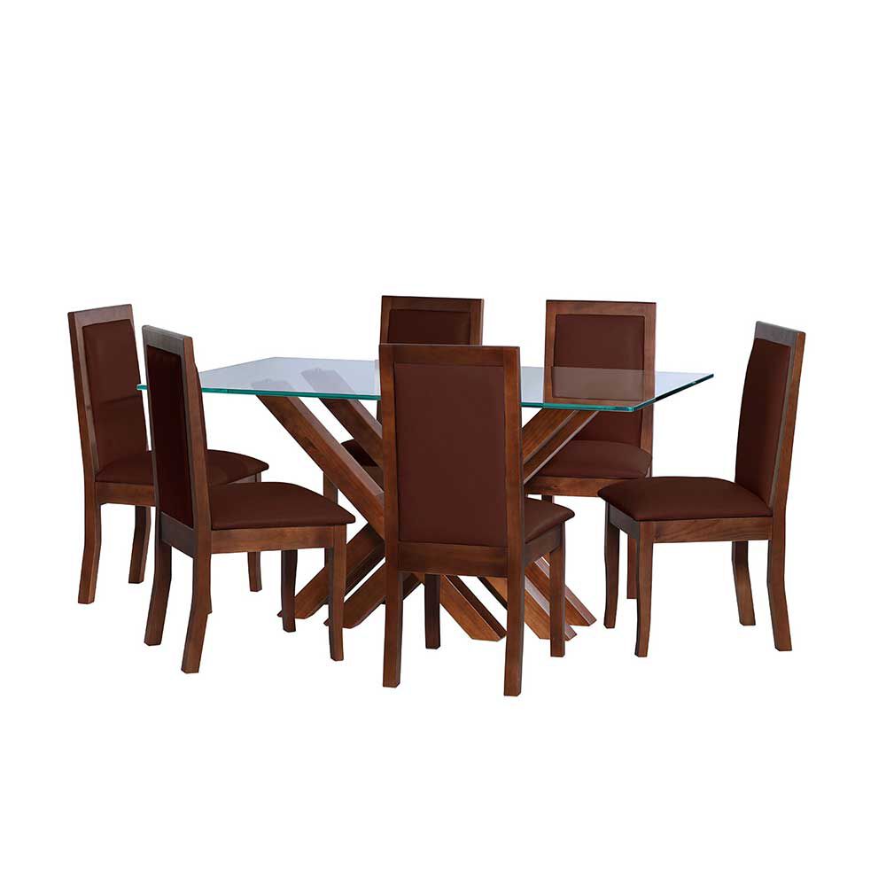 Juego de Comedor Latam Home Merida 6 Sillas Chocolate