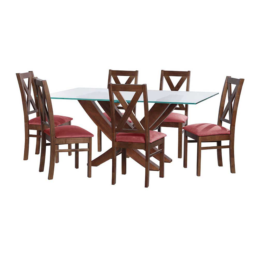 Juego de Comedor Latam Home Alicante 6 Sillas Palo Rosa