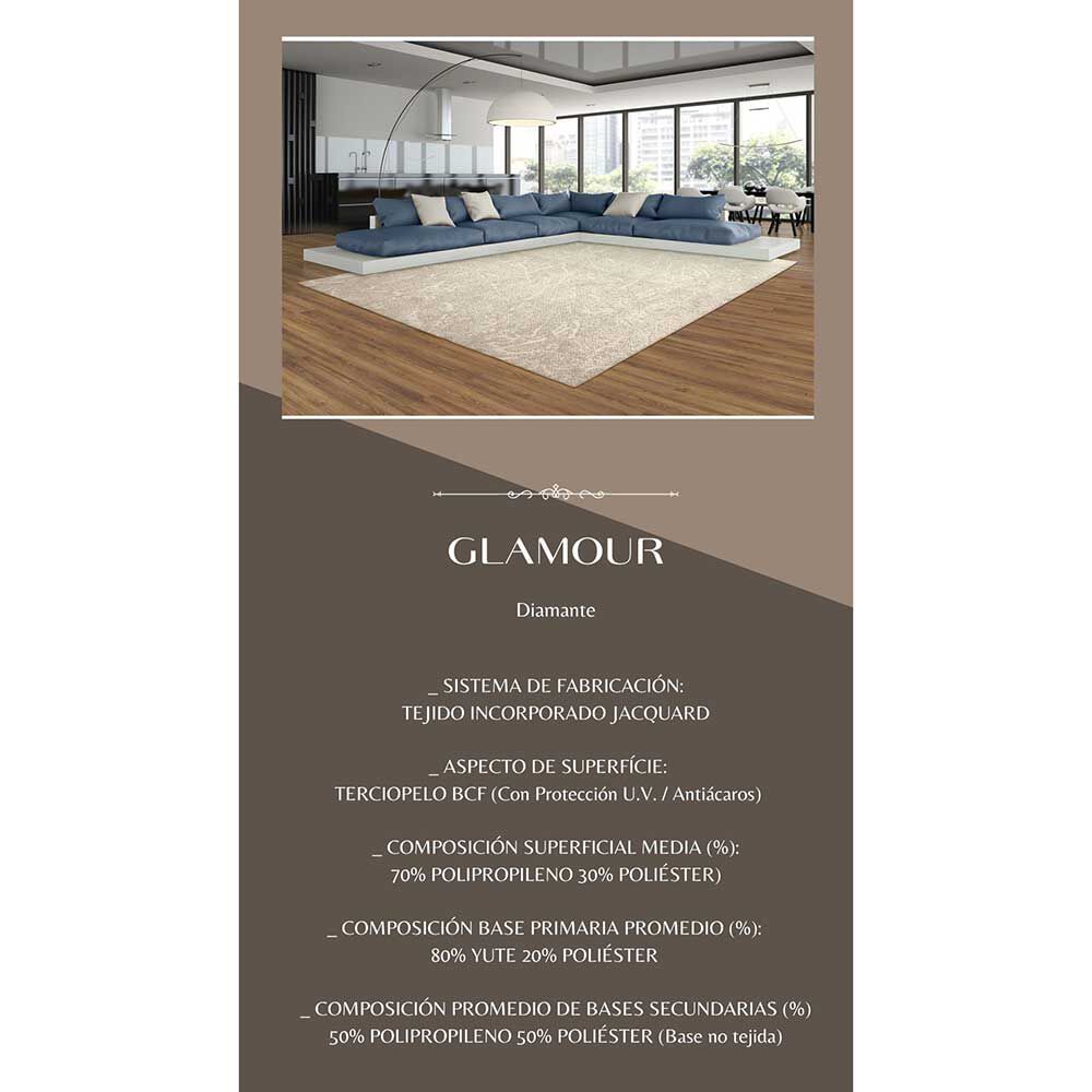 Alfombra Decocasa Glamour Diamante 150 x 200 cm Beige