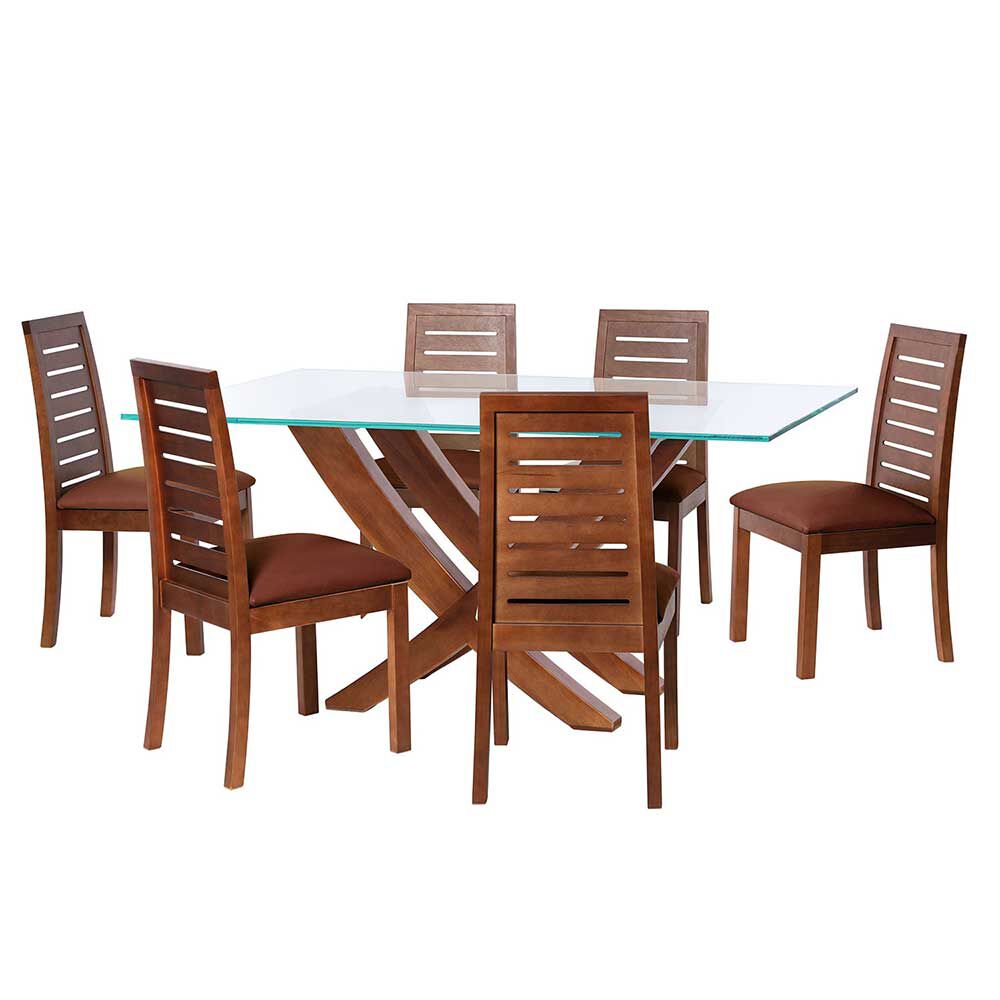 Juego de Comedor Latam Home Alicante 6 Sillas Chocolate