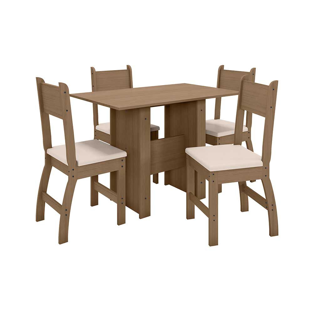 Juego de Comedor Home Mobili Cambry 4 Sillas Café