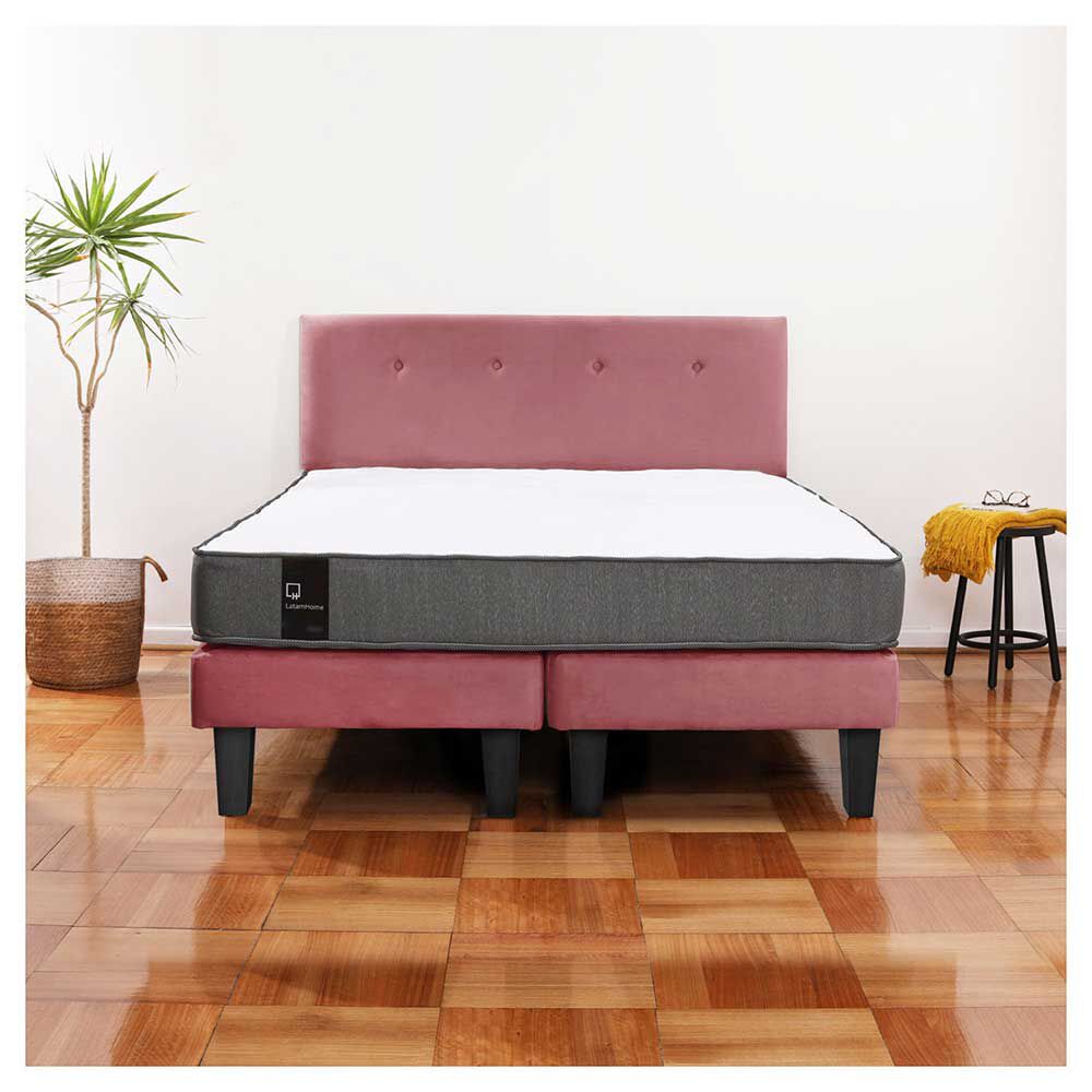 Cama Europea Latam Home Base Dividida 2 Plazas Zen Best Palo Rosa + Respaldo