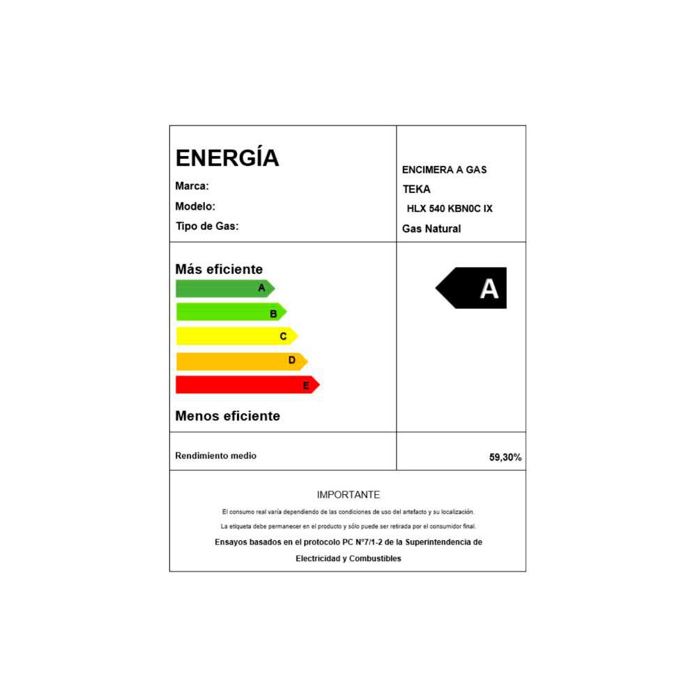 Encimera a Gas Teka HLX 540 NAT 4 Quemadores