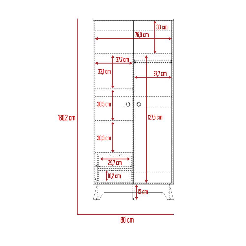 Clóset TuHome Z-81 2 Puertas 2 Cajones