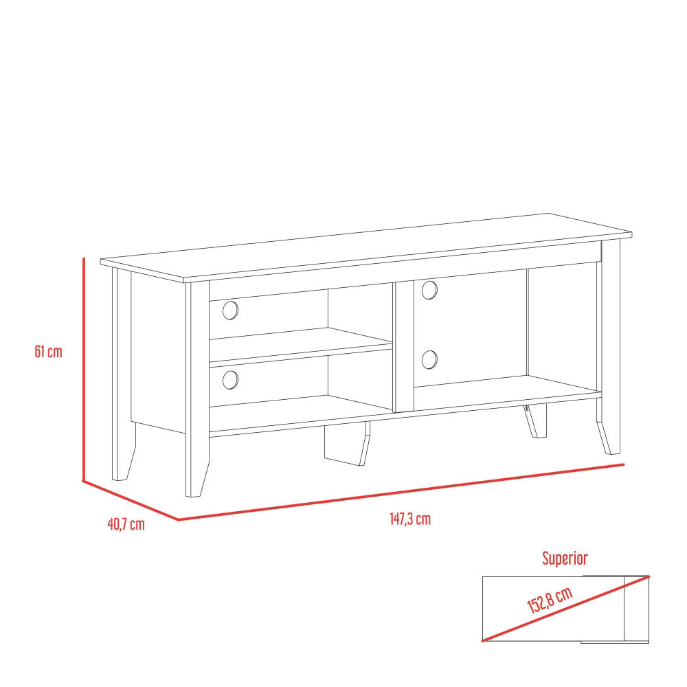 Mesa de Centro + Rack Hasta 65" TuHome Essential