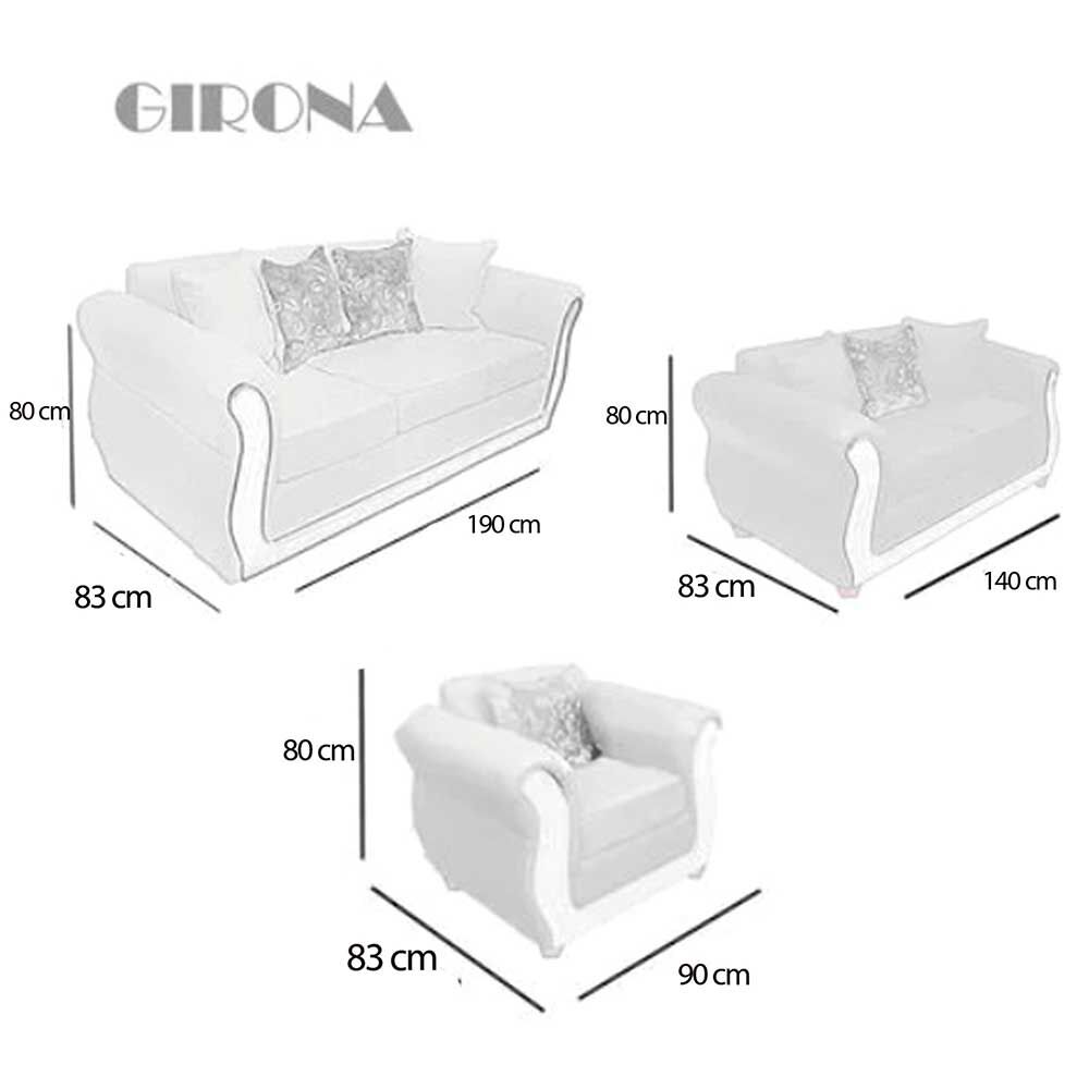 Juego de Living Elegant Detail Girona Sofá 3 Cuerpos + Sofá 2 Cuerpos + Sillón 1 Cuerpo Beige