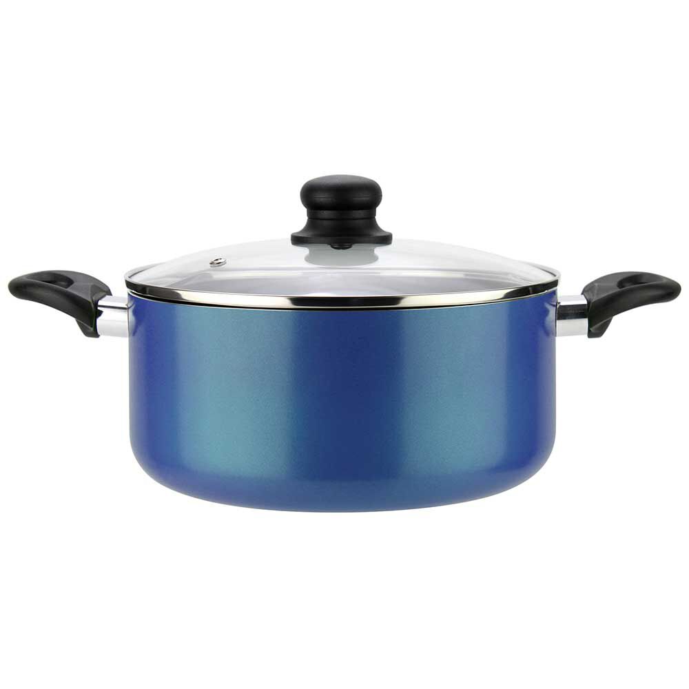 Batería de Cocina Aluminio Fantuzzi Gourmet 6 Piezas Azul + Juego de Cubiertos Fantuzzi Parma 24 Piezas