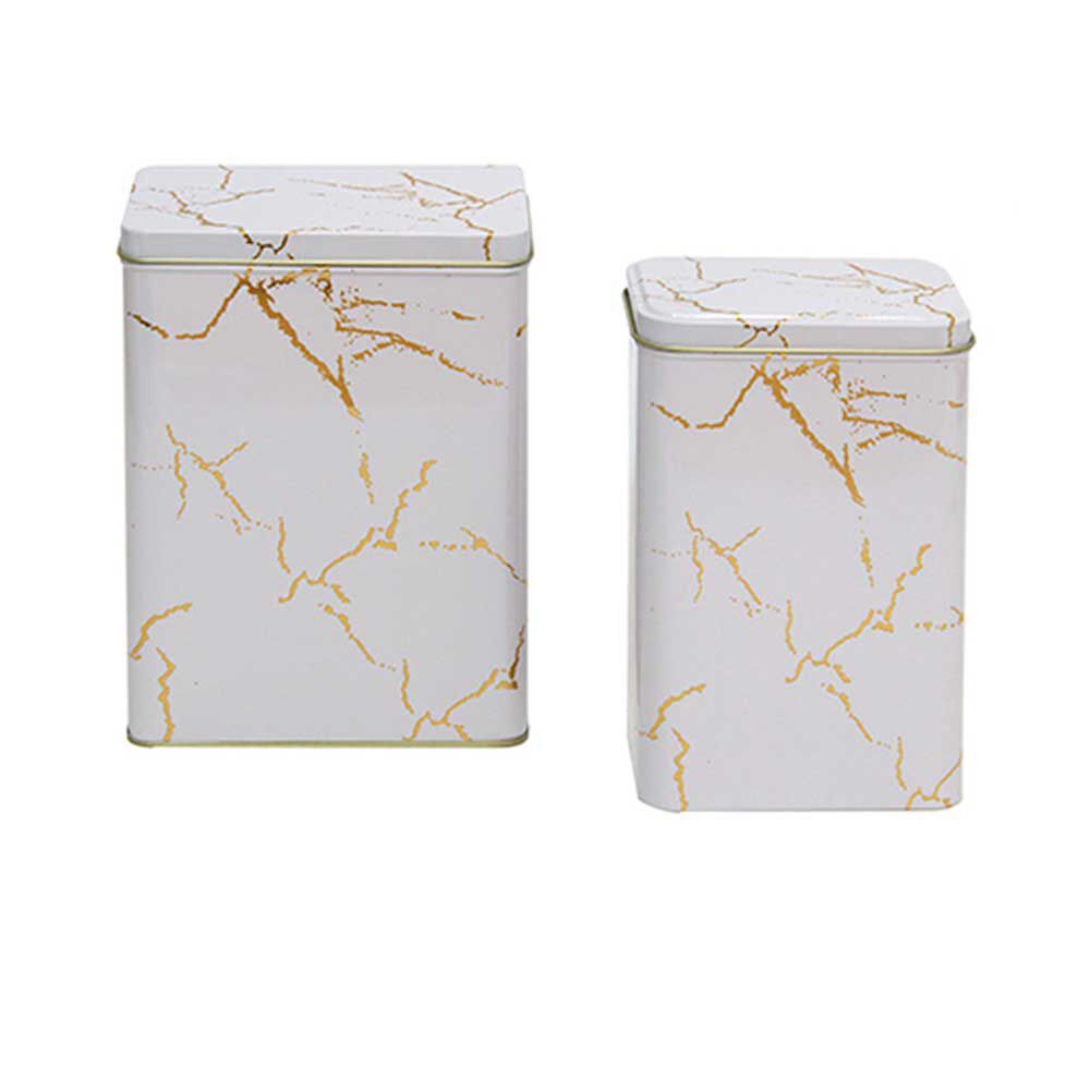 Lata Decorativa Metal Vgo 19 x 11 cm Blanco