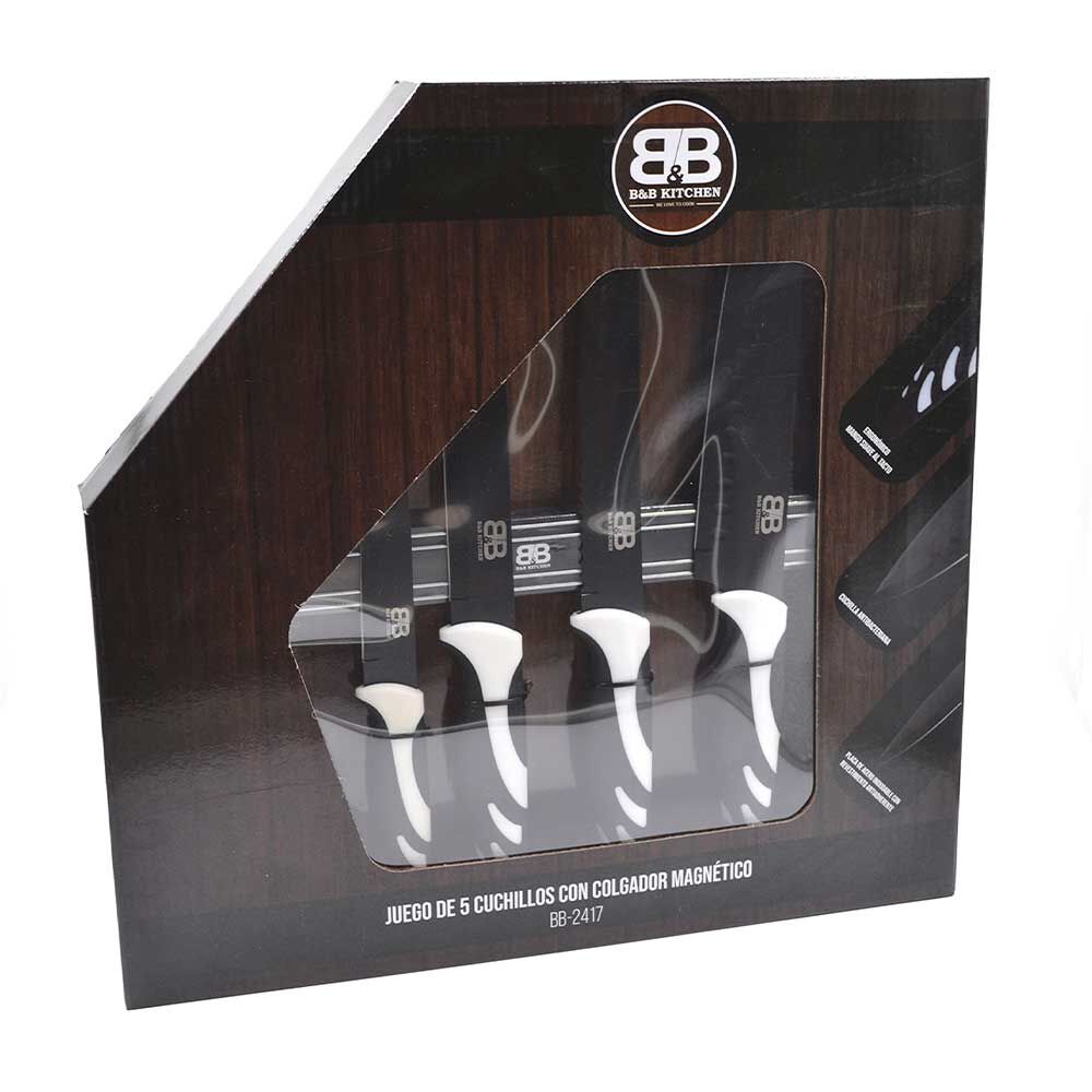 Set de Cuchillos BYB Kitchen 5 Piezas Negro | Blanco