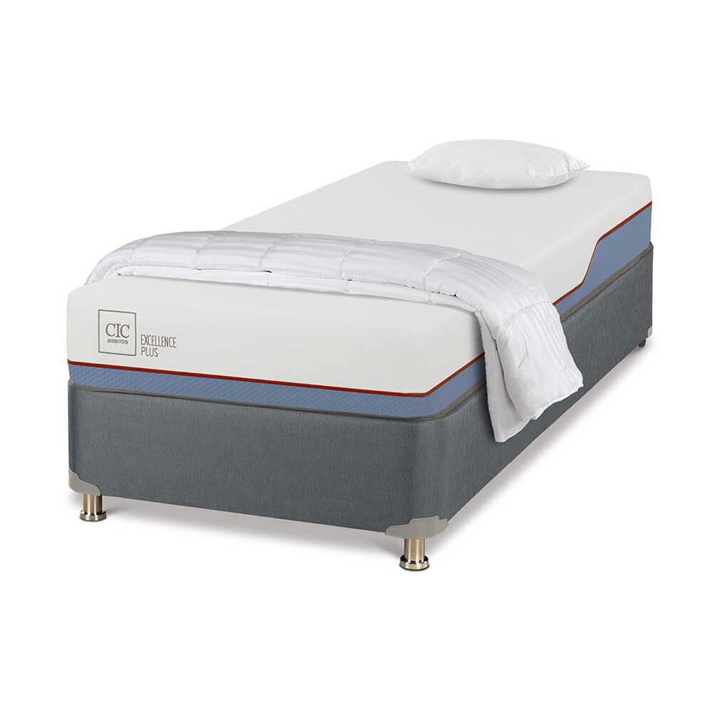 Cama Americana CIC 1 Plaza Excellence Plus + Almohada + Plumón