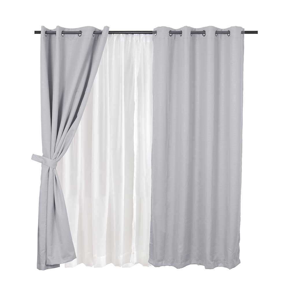 Set de Cortinas Mashini Frutill 140 x 220 cm Gris