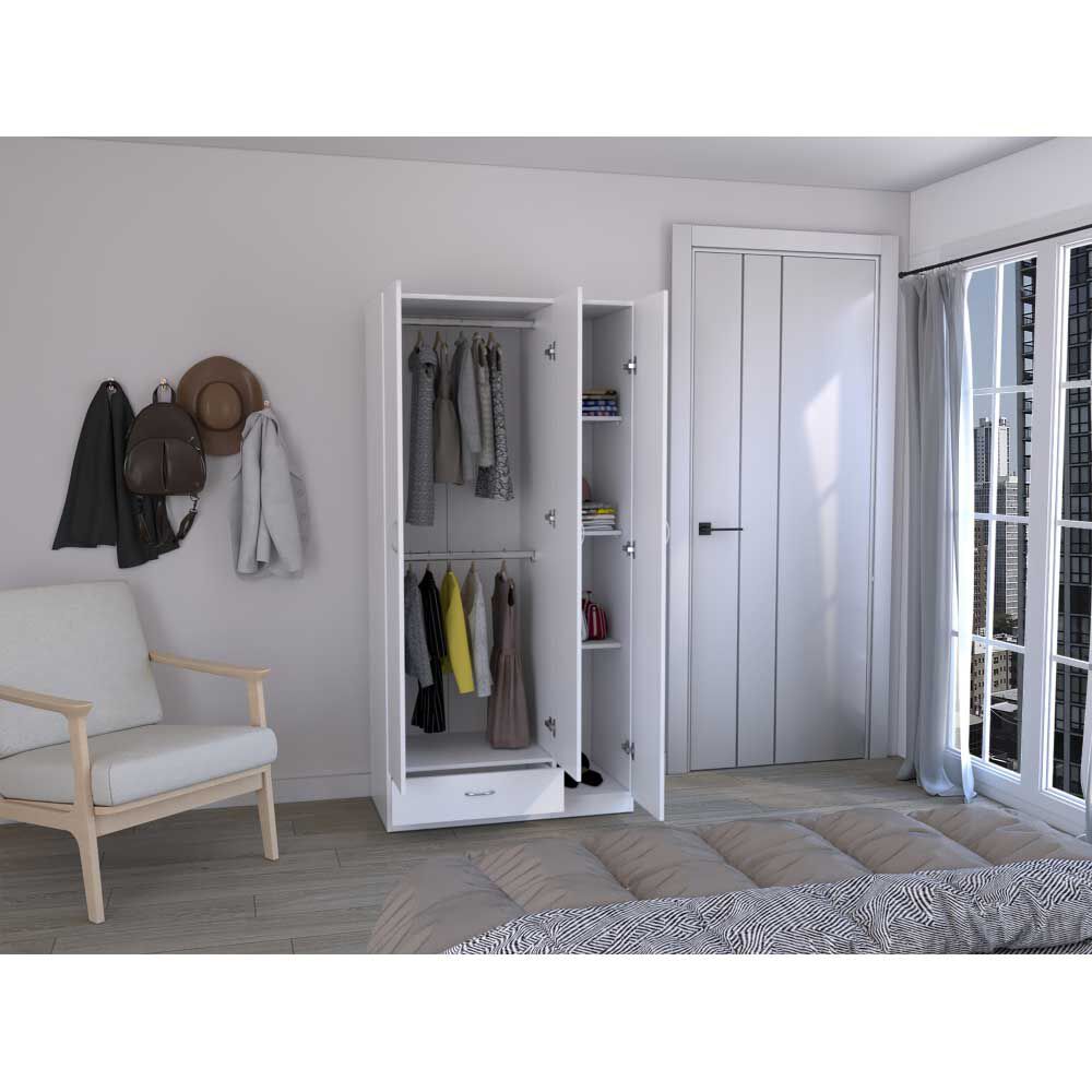 Clóset TuHome Z-90 3 Puertas 1 Cajón Blanco Marquez