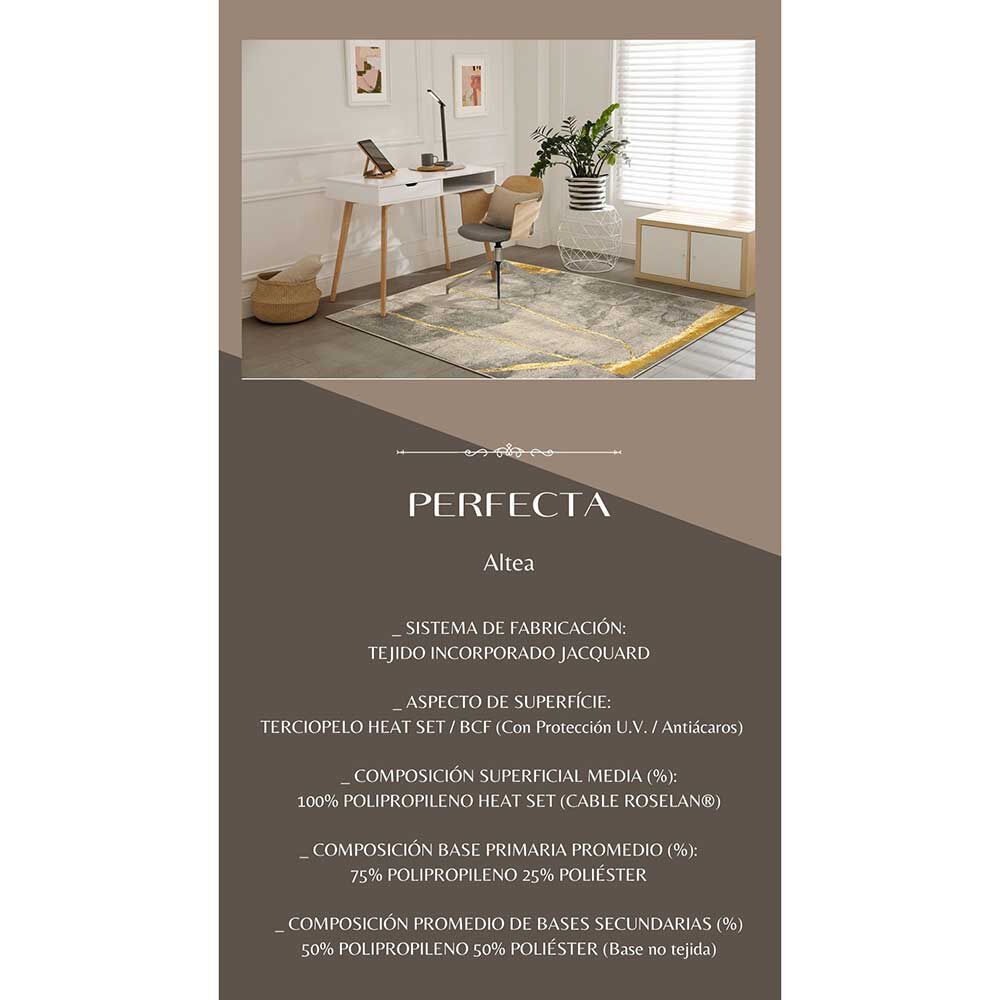 Alfombra Decocasa Kt01 Altea 200 x 250 cm Piedra Oro