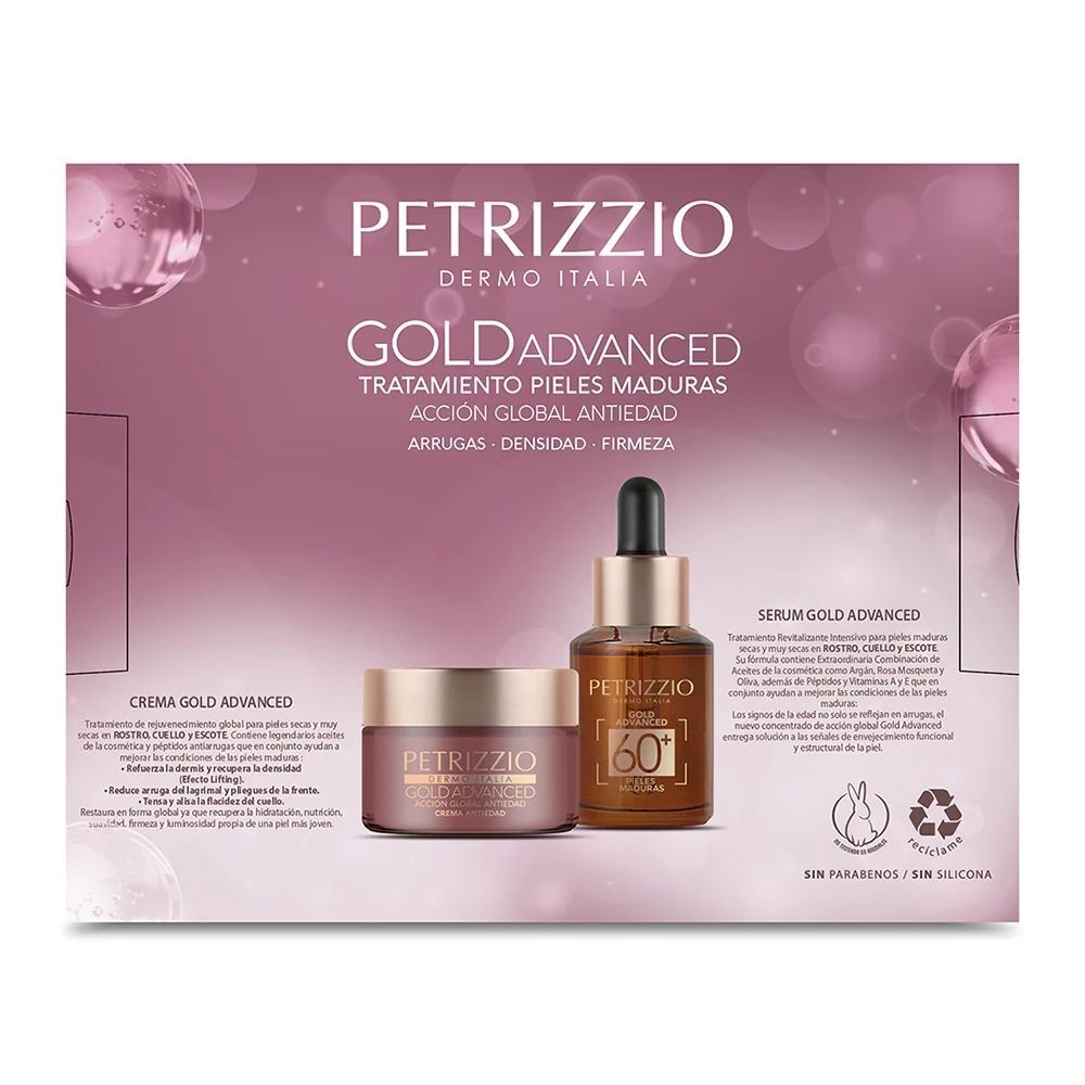 Set de Crema + Sérum Antiendad Gold Advanced Petrizzio