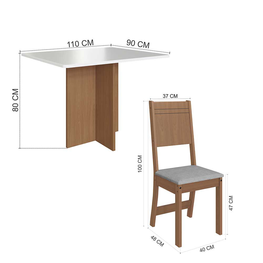 Juego de Comedor Home Mobili Monaco 4 Sillas Café