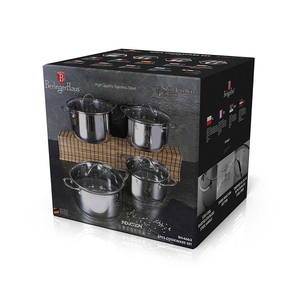 Batería de Cocina Berlinger Haus 8 Piezas Gris