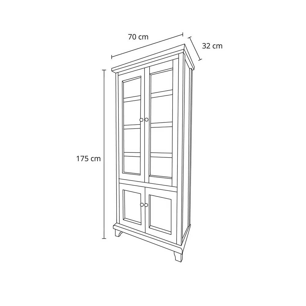 Vitrina Doble Living Factory Vintage Nogal