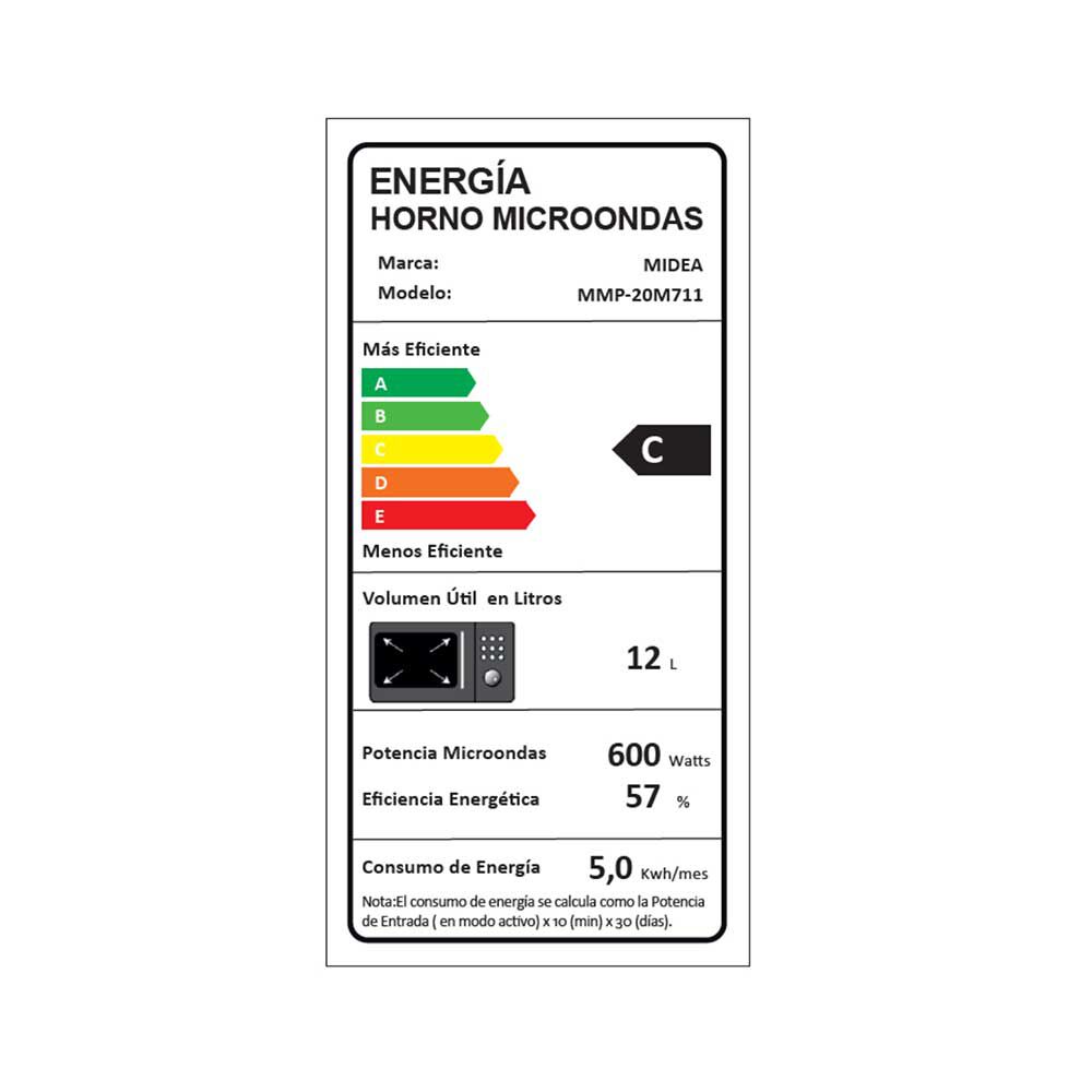 Microondas Midea MMP-20M711 20 lts.