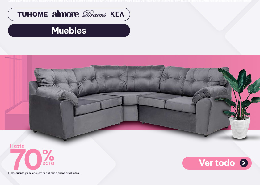 Muebles hasta 70% descuento