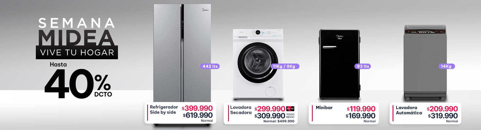 MIDEA hasta 40% de descuento