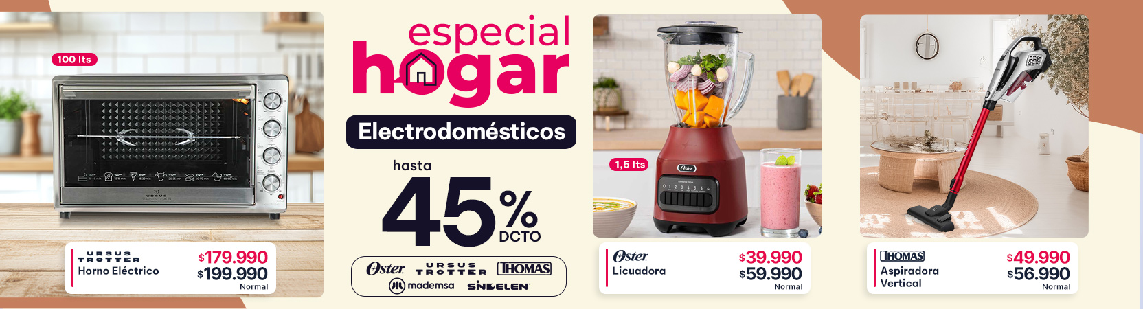 electrodomesticos hasta 45% de dcto