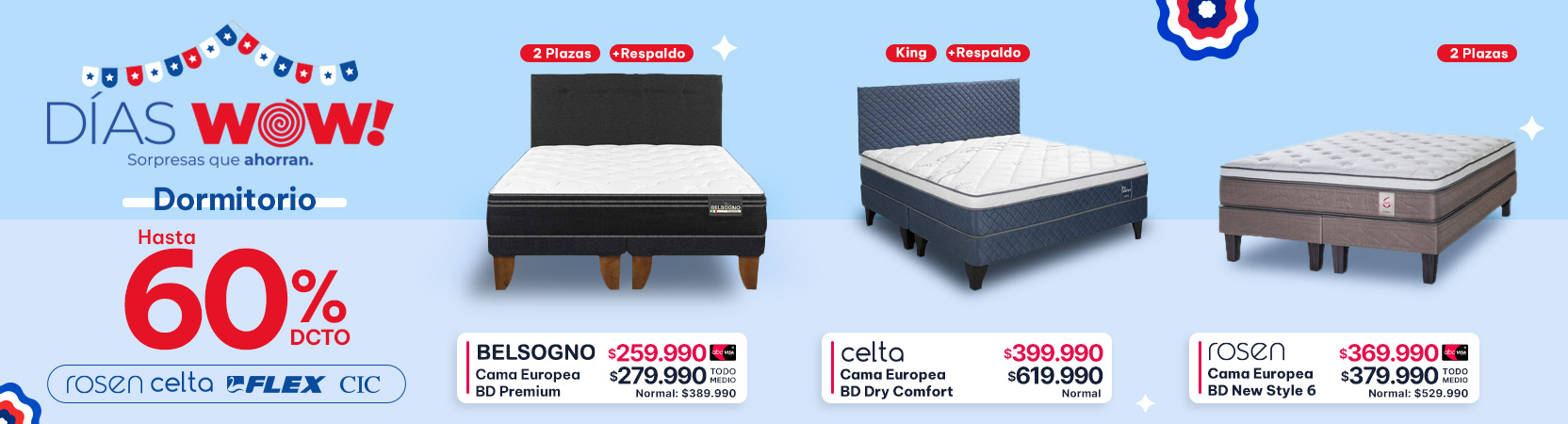 Dormitorio hasta 60% descuento