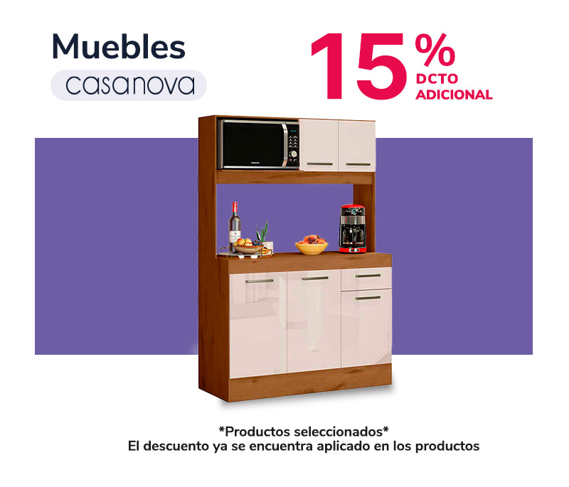 15% dcto adicional en muebles productos seleccionados