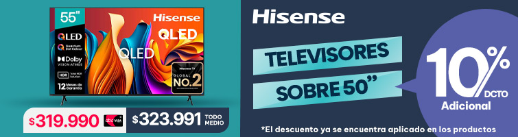 10% adicional sobre 50 hisense