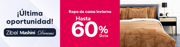 Ropa de cama invierno hasta 60% descuento