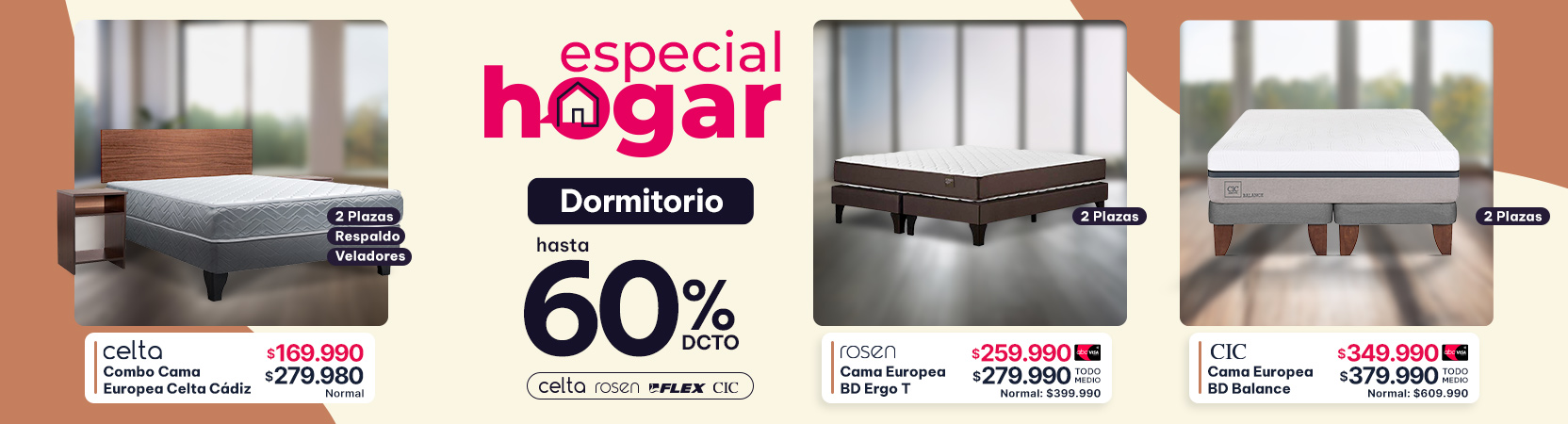 Dormitorio hasta 50% dcto